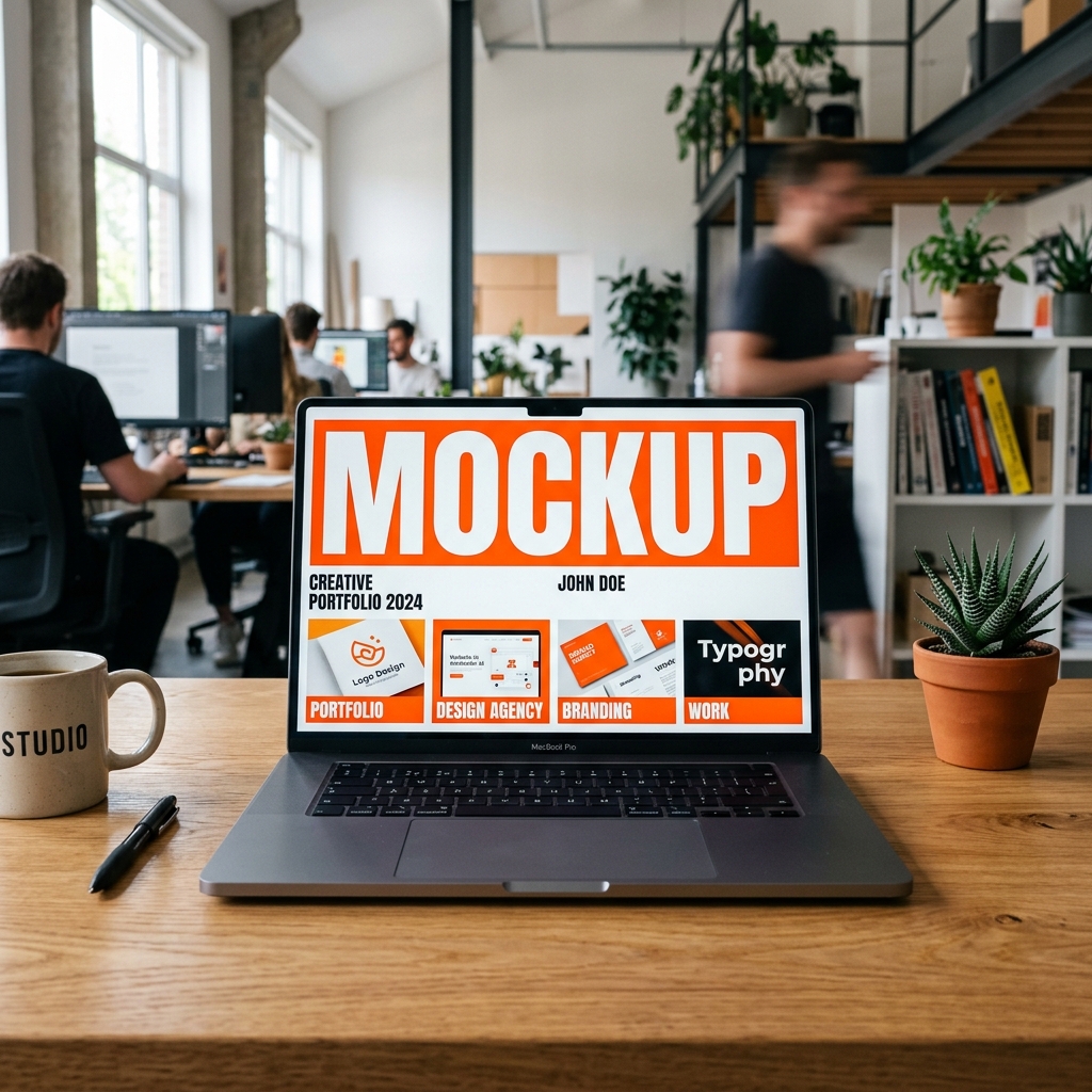 Case number 4 orange portfolio mockup